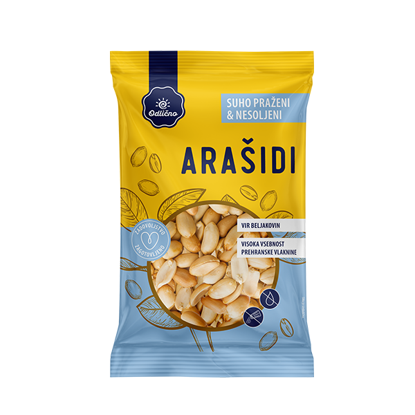 Oven roasted Peanuts, unsalted Odlično, 200 g