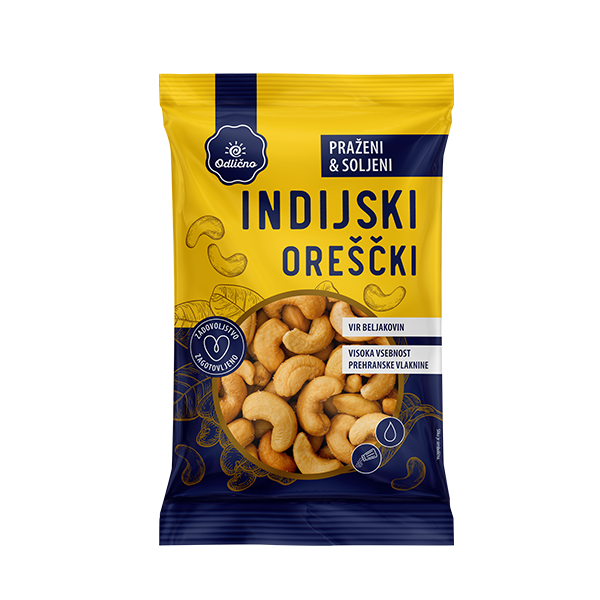 Roasted & salted Cashews Odlično, 125 g