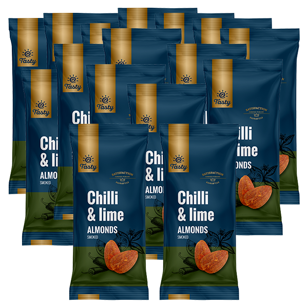 Almonds with chilli & lime Tasty, 14 + 2 free 16 x 60 g
