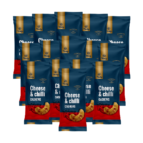 Cashew nuts with cheese & chilli Tasty, 14 + 2 free 16 x 60 g