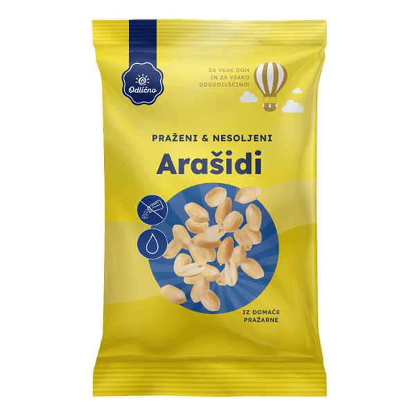 Peanuts roasted in oil, unsalted Odlično 500 g
