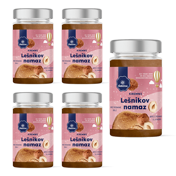 ODLIČNO Haselnussbutter, 4 + 1 GRATIS 5 x 300 g