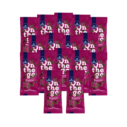 Brusnice v mlečni čokoladi On the go Odlično 14+2 gratis 40 g