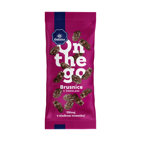 Brusnice v mlečni čokoladi On the go Odlično 40 g
